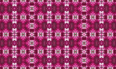 Yeşil aksanlı karışık pembe çiçek deseni, her tasarım projesine zerafet ve entelektüellik katmak için mükemmel..