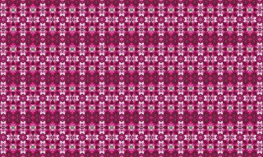 Yeşil aksanlı karmaşık pembe ve beyaz desenli tasarım, tekstil, duvar kağıdı veya hediye paketi uygulamaları için mükemmel.