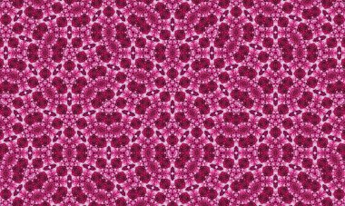 Dekoratif kullanım için detaylı tasarım ve şekillerle karışık pembe çiçek deseni