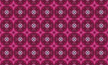 Büyüleyici geometrik tasarımlarla karışık pembe ve mor kaleydoskop deseni