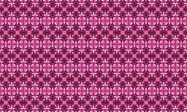 Dekoratif kullanım için canlı tasarımlar ve şekillerle karışık pembe çiçek desenleri.