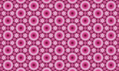 Dekoratif kullanım için beyaz detaylarla karışık pembe çiçek deseni