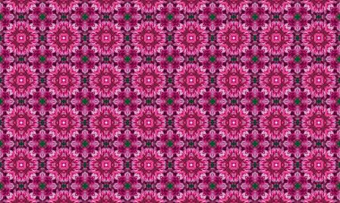 Tasarım ve sanatsal projeler için yeşil aksanlı güzel pembe çiçek deseni
