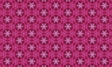 Canlı ve sanatsal tasarımları olan karmaşık pembe geometrik çiçek deseni