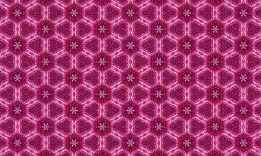 Karmaşık pembe geometrik çiçek deseni, canlı, dinamik tasarım.