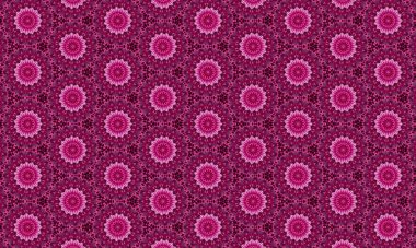 Dekoratif kullanım için dairesel tasarımlarla karışık pembe çiçek deseni