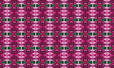 Parlak pembe ve yeşil renklere sahip karmaşık soyut desenler, tasarımlara zerafet ve entelektüellik katmak için mükemmel, modadan iç dekorasyona.