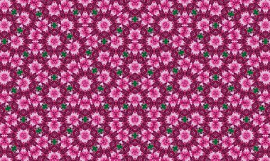 Zengin mor arka planda pembe çiçeklerin yer aldığı karmaşık çiçek deseni dekoratif tasarımlar ve sanatsal projeler için mükemmel.