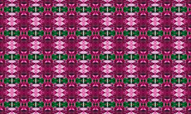 Detaylı tasarımlarla canlı pembe ve yeşil renkler içeren karmaşık çiçek desenleri, dekoratif ve sanatsal uygulamalar için mükemmel.