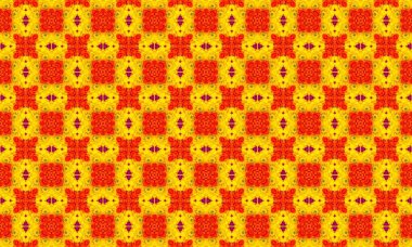 Yaratıcı projeler için parlak sarı, turuncu ve mor renkli çiçek desenleri.