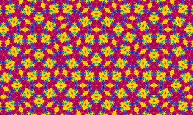 Projenize parlak sarı ve pembe renkleri olan bu çiçek desenli bir renk katın