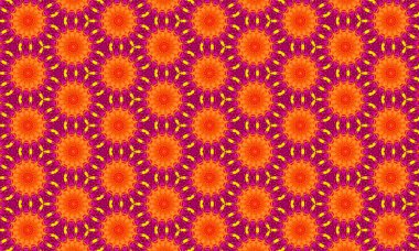 Projenize canlı turuncu, pembe ve sarı renkler içeren bu çiçekli desenle bir renk patlaması ekleyin. Tasarım ilhamı için mükemmel.