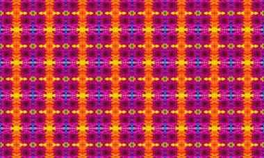Pembe, turuncu ve sarı renkli büyüleyici bir geometrik desen. Kusursuz tekrarlayan bir dizayn. Her yaratıcı projeye renk ve enerji katmak için mükemmel..