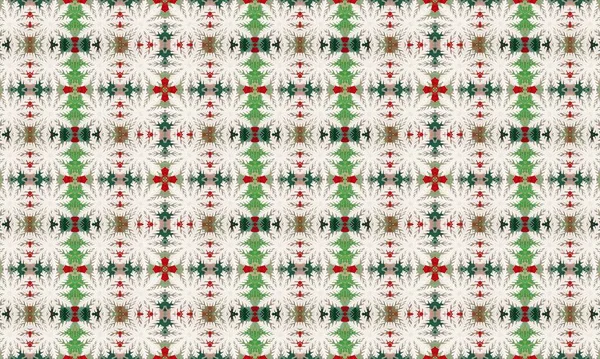 Karmaşık kar taneleri ve beyaz arka planda çobanpüskülü Noel desenleri. Tatil süslemeleri, hediye ambalajları ve tekstil için mükemmel.