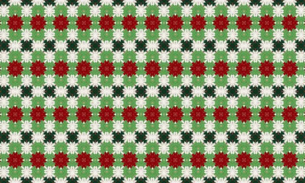 Canlı kırmızı, yeşil ve beyaz çiçekli güzel çiçek deseni dekoratif tasarımlar, kumaş, duvar kağıdı ve daha fazlası için mükemmel.