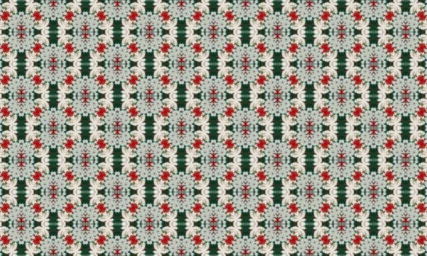 Yeşil arka planda kırmızı ve beyaz çiçeklerin yer aldığı karmaşık çiçek deseni, ev dekorasyonu, moda ve tasarım projeleri için mükemmel.