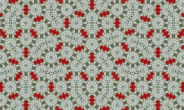 Yeşil arka planda kırmızı ve beyaz çiçekleri barındıran güzel çiçek desenleri dekoratif ve ticari kullanım için mükemmel..