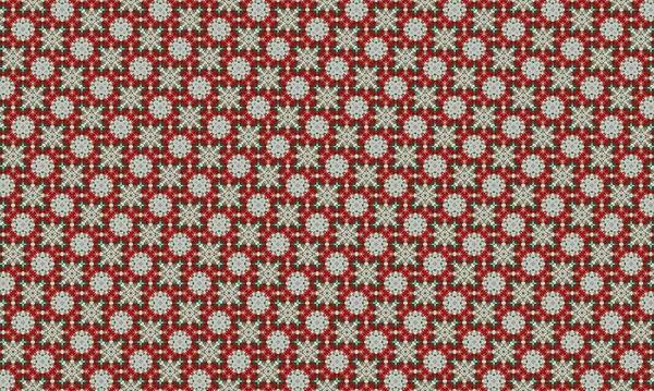 Canlı kırmızı, yeşil ve beyaz renkleri olan neşeli kar tanesi deseni, tatil tasarımları ve dekorasyonları için mükemmel.