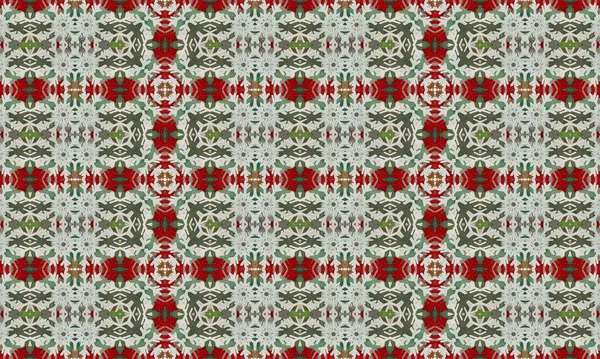 Beyaz zemin üzerinde kırmızı ve yeşil motifler bulunan güzel ve canlı çiçek desenleri, şenlikli ve dekoratif kullanım için mükemmel.