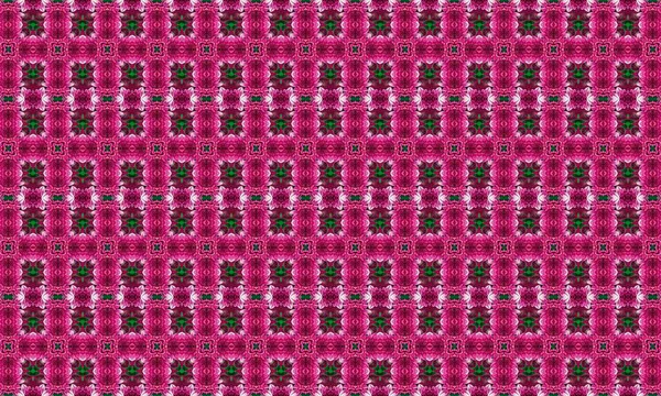 Çiçek motifleri içeren karmaşık pembe ve yeşil geometrik desen. Tasarımlara zarafet ve incelik katmak için mükemmel..