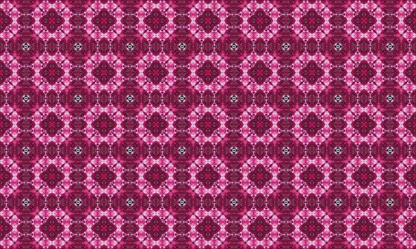 Canlı pembe ve mor renkler içeren karmaşık geometrik desen, modadan iç dekorasyona kadar çeşitli tasarım projelerine renk ve tarz katmak için mükemmel.