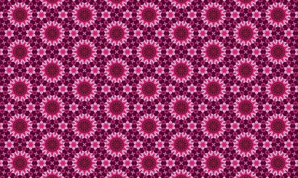 Dekoratif kullanım için geometrik tasarımlı karmaşık pembe çiçek deseni