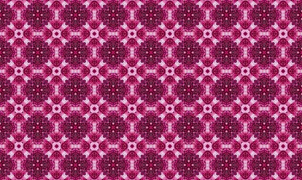 Canlı, modern tasarımlı, karmaşık pembe çiçek desenleri.