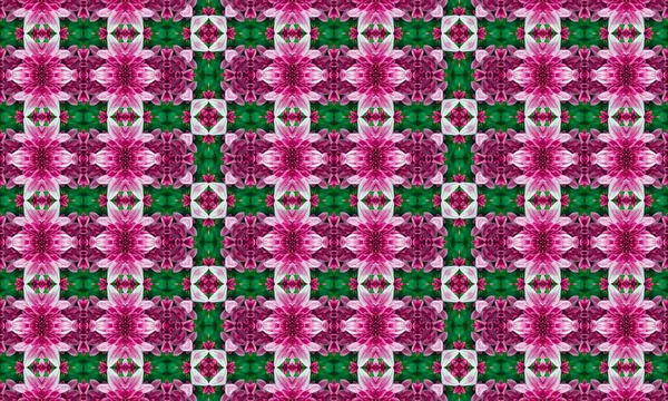 Tasarım ve dekorasyon için pembe ve yeşil renkleri olan güzel canlı bir çiçek deseni.