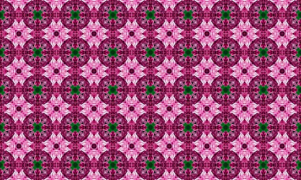 Canlı pembe ve yeşil renkleri olan karmaşık çiçek desenleri dekoratif tasarımlar, moda ve sanatsal projeler için mükemmel.