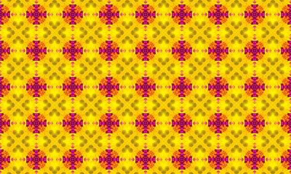 Projenize, modern ve oyuncu bir dokunuşa ihtiyaç duyan tasarımlar için mükemmel, karmaşık mor ve yeşil desenli bu canlı sarı arkaplanlı bir renk katın