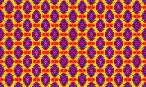 Yaratıcı projeler için parlak sarı, pembe, turuncu ve mavi renkli göz alıcı geometrik desen