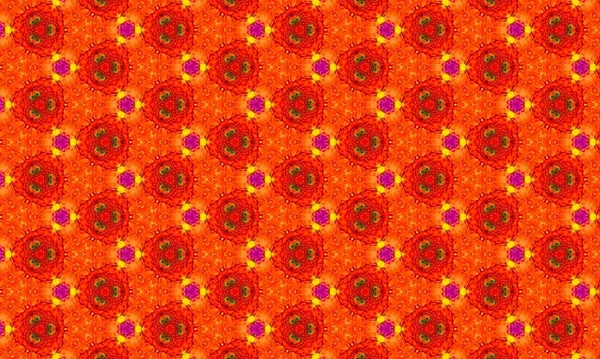 Renkli yinelenen kırmızı, turuncu ve mor çiçek desenleri veya desenli arka plan şekilleri.