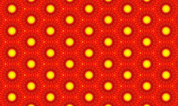 Koyu kırmızı arka planda parlak sarı noktaların kusursuz deseni, canlı ve eğlenceli bir görsel efekt yaratıyor..