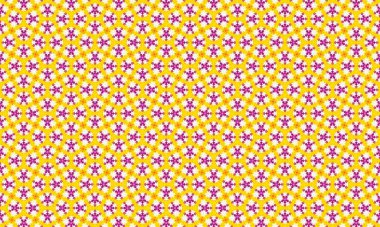 Pembe haçlı sarı ve beyaz altıgenler içeren kusursuz bir geometrik desen.