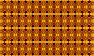 Siyah arka planda canlı sarı ve turuncu çiçeklerle sersemletici çiçek deseni, modern tasarım projeleri için mükemmel.