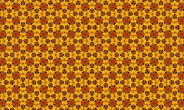 Pürüzsüz bir arka planda canlı sarı ve kırmızı çiçekler içeren güzel çiçek desenleri.