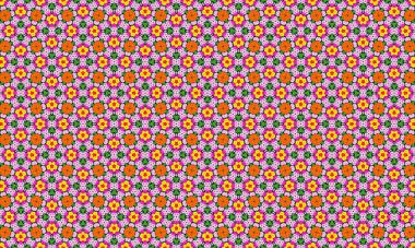 Projenize canlı turuncu, sarı, pembe ve yeşil çiçeklerle renklendirici bir desen ekleyin, canlı ve sanatsal bir dokunuş gerektiren tasarımlar için mükemmel.