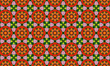 Güzel, pürüzsüz çiçek desenleri, canlı çiçekler ve yeşil yapraklar, dekoratif tasarımlar, duvar kâğıdı, kumaş ve hediye paketi için mükemmel.