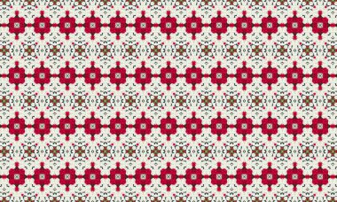 Beyaz zemin üzerinde kırmızı çiçekler bulunan güzel çiçek desenleri, duvar kağıdı ya da kumaş tasarımı için mükemmel.