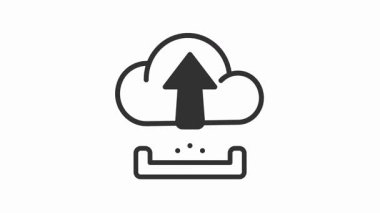 Veri transferini ve bulut depolama çözümlerini temsil eden basit bulut yükleme simgesi