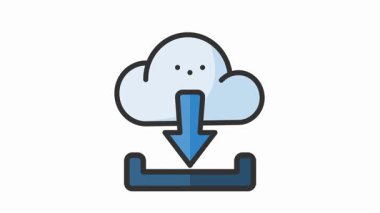 Veri indirme oku olan modern bulut hesaplama sembolü