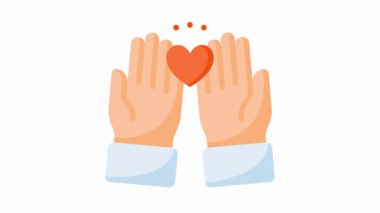 Sevgi ve özenle bir kalbi tutan ellerin sembolü.