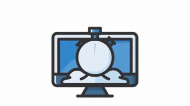 Çevrimiçi iletişim için video çağrı arayüzü görüntüleyen modern bilgisayar monitörü