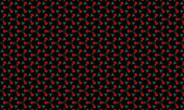 Siyah zemin üzerinde canlı kırmızı ve yeşil şekillerle göz alıcı geometrik desen, modern bir dokunuş eklemek için mükemmel.