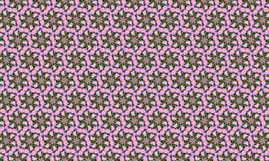 Yeşil arka planda canlı pembe çiçekleri olan güzel çiçek deseni