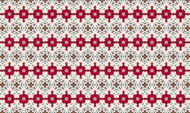 Zarif tekstil ve duvar kağıdı tasarımları için beyaz zemin üzerinde güzel kırmızı çiçek deseni