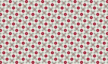 Beyaz arka planda karmaşık kırmızı çiçek motifleri olan güzel, kusursuz geometrik desen tasarım ve dekorasyon için mükemmel.