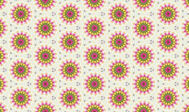 Beyaz arka planda renkli mandalalar bulunan güzel çiçek desenleri, tasarımlarınıza sanatsal yetenekler katmak için mükemmel.