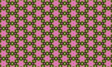 Canlı pembe çiçekleri ve yeşil yaprakları olan güzel çiçek desenleri.