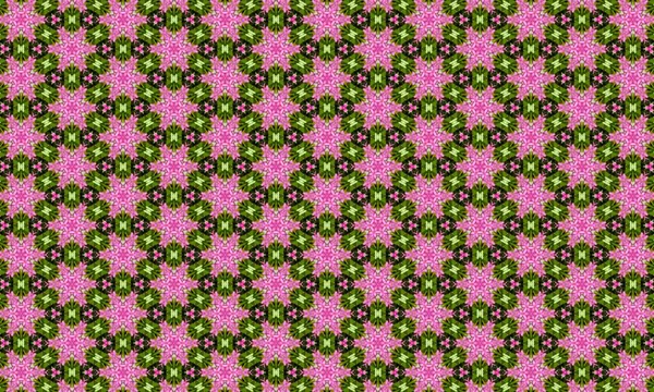 Canlı pembe çiçekleri ve yeşil yaprakları olan güzel çiçek desenleri.